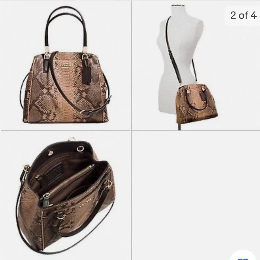 NWT COACH Faux Leather Print Crossbody Purse w/Gold Hardware - Picture 2 of 3